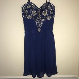 Dillard’s Navy Blue Jeweled Dress